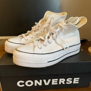 White Platform High Top Converse